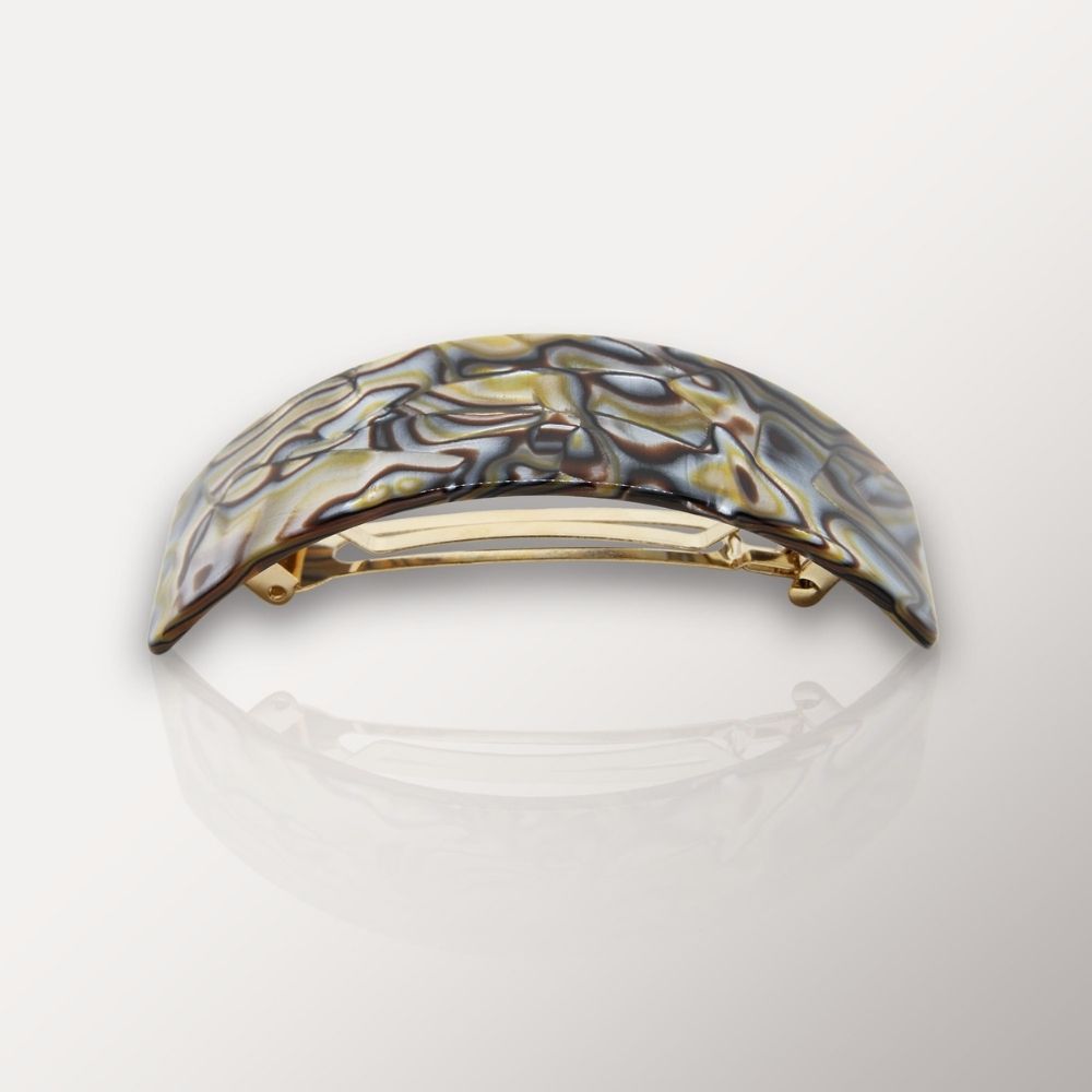 Large Arched Hair Clip- Dark Tortoise- Men's Hair Tools- Steel Clasp Hair Clip- Mens Hairstyles-Brown